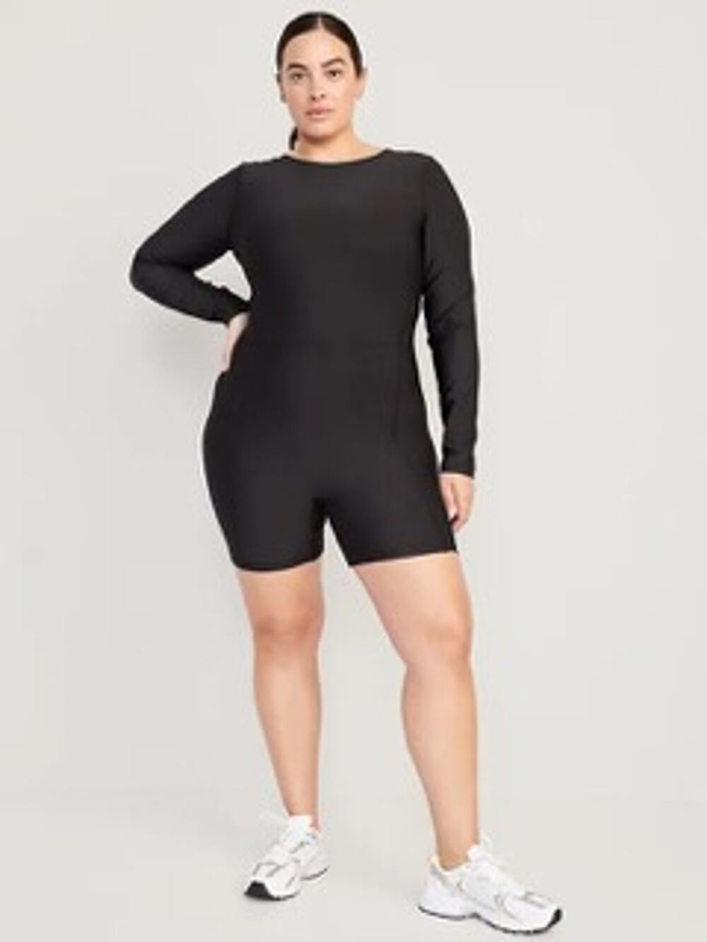 NWT Old Navy PowerSoft Long Sleeve Bodysuit Black 2X